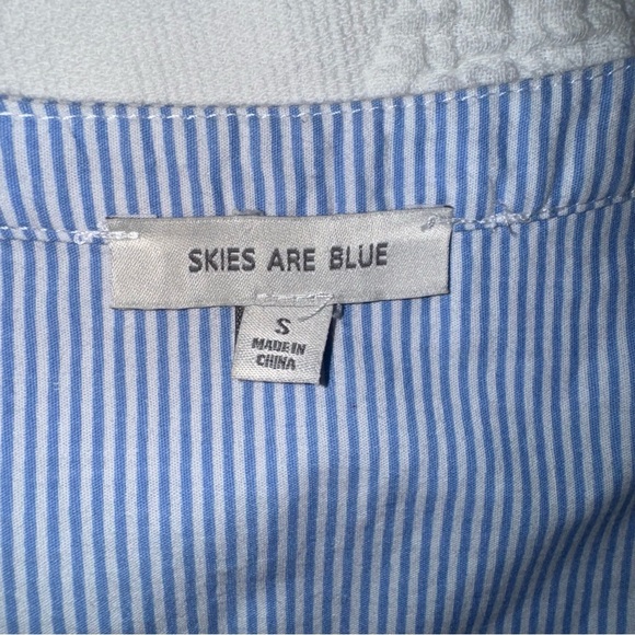 Skies Are Blue Sleeveless Top / Blouse Blue & Gold Size Small - Picture 3 of 11